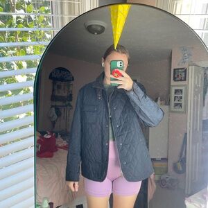 Cremieux navy quilted jacket with corduroy collar